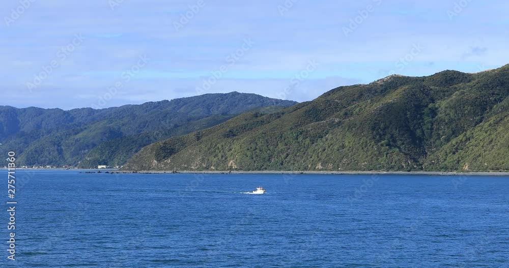 Mountain coastline from Cook Strait, New Zealand 4K Mountain coastline from Cook Strait, New Zealand 4K