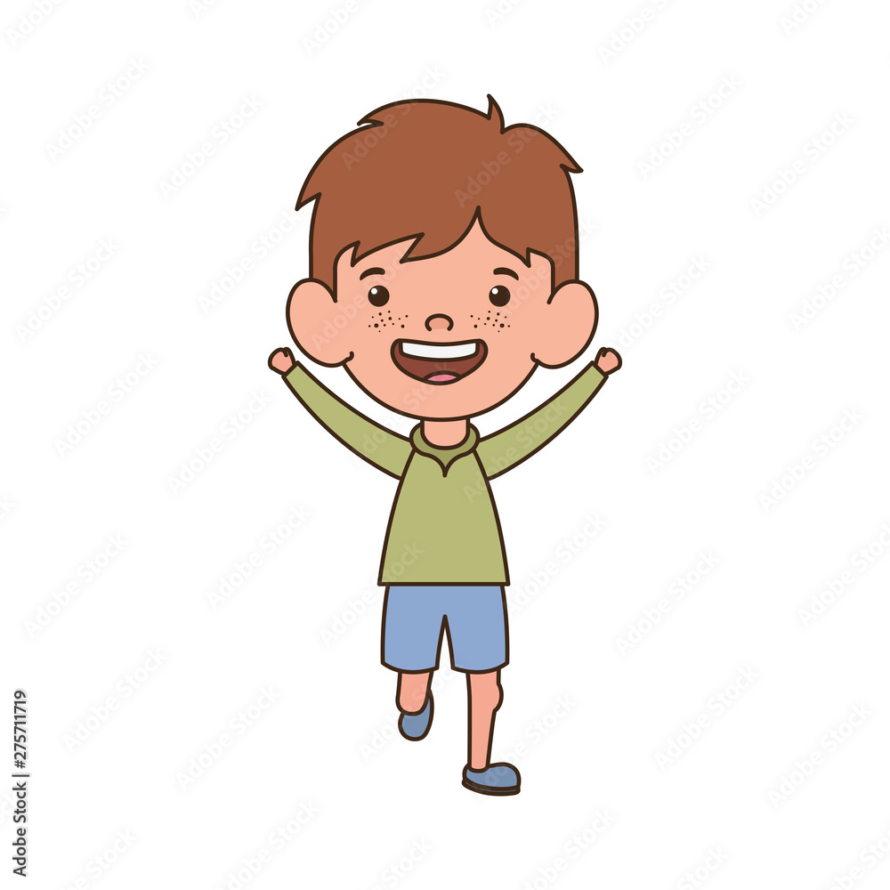 baby boy standing smiling on white background