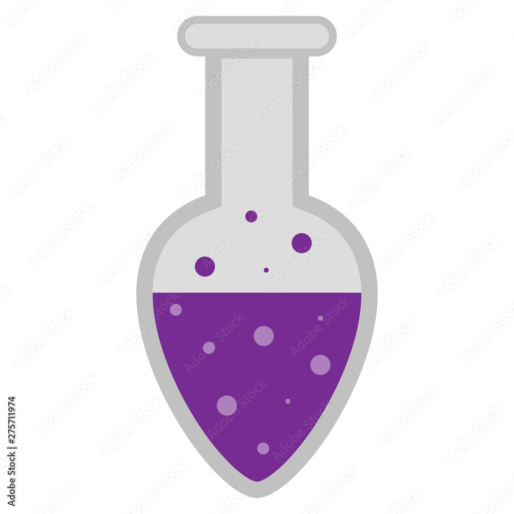 Isolated science lab flask with a liquid - Vector Isolated science lab flask with a liquid - Vector