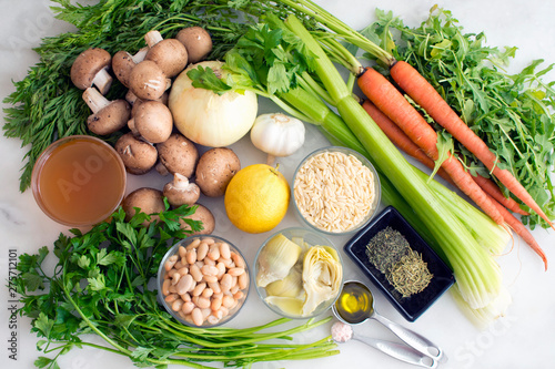 Vegan Loaded Lemon Artichoke Orzo Soup Ingredients