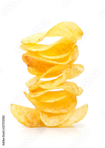 Obraz na plátně Potato chips isolated on white