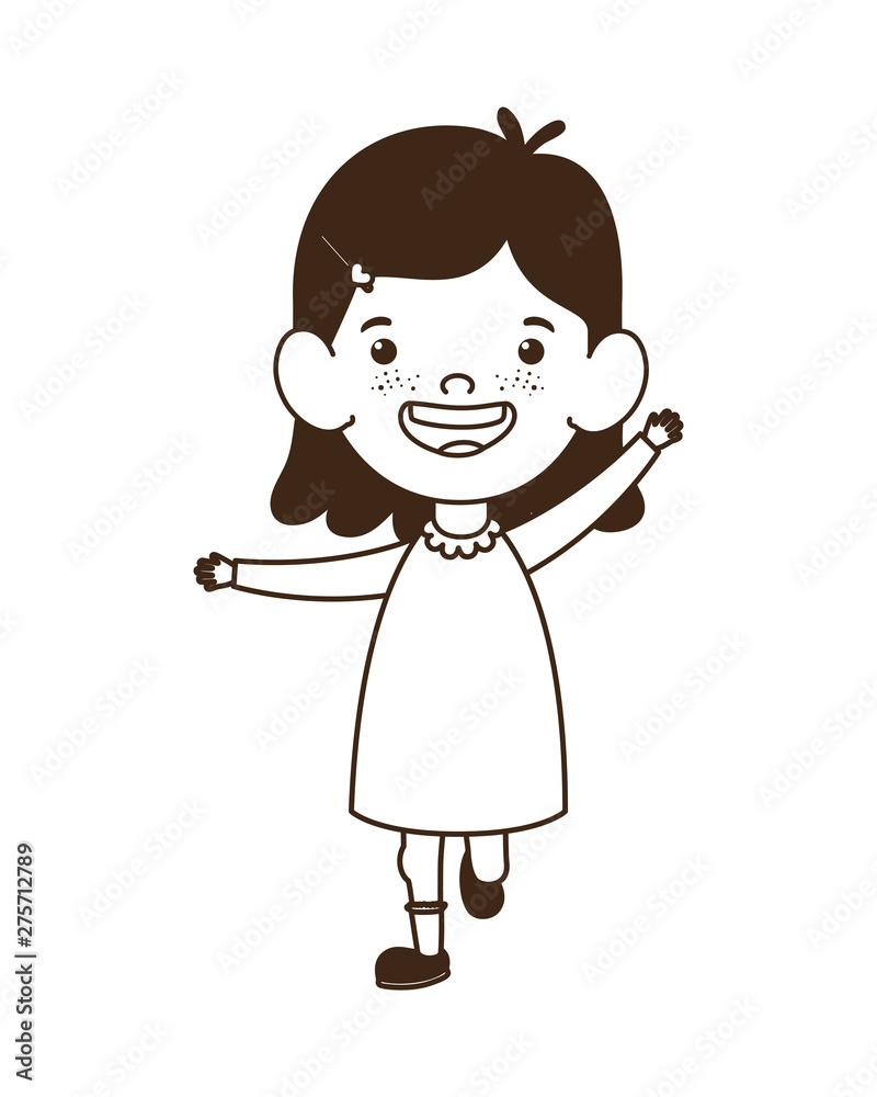 silhouette of baby girl standing smiling on white background silhouette of baby girl standing smiling on white background