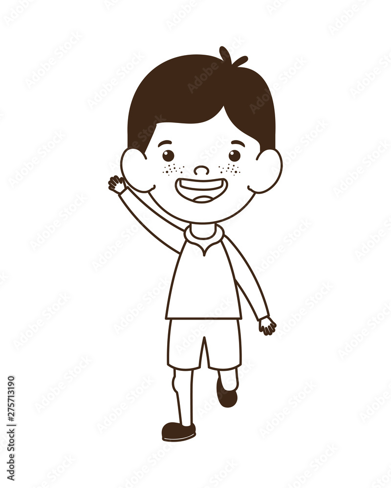 silhouette of baby boy standing smiling on white background silhouette of baby boy standing smiling on white background