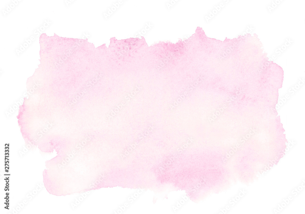 Obraz premium light romantic delicate pink background painted with watercolor on white paper
