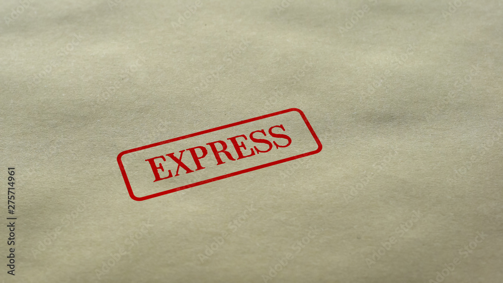 Express seal stamped on blank paper background, fast delivery service, customer Express seal stamped on blank paper background, fast delivery service, customer