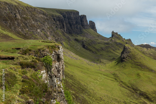 View of the Quiraing Mountains on the Isle of Skye, Scotland.