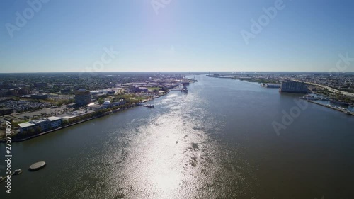 Wallpaper Mural Philadelphia Pennsylvania Aerial v24 Panoramic Philadelphia & Camden cityscape views from above Delaware river - October 2017 Torontodigital.ca