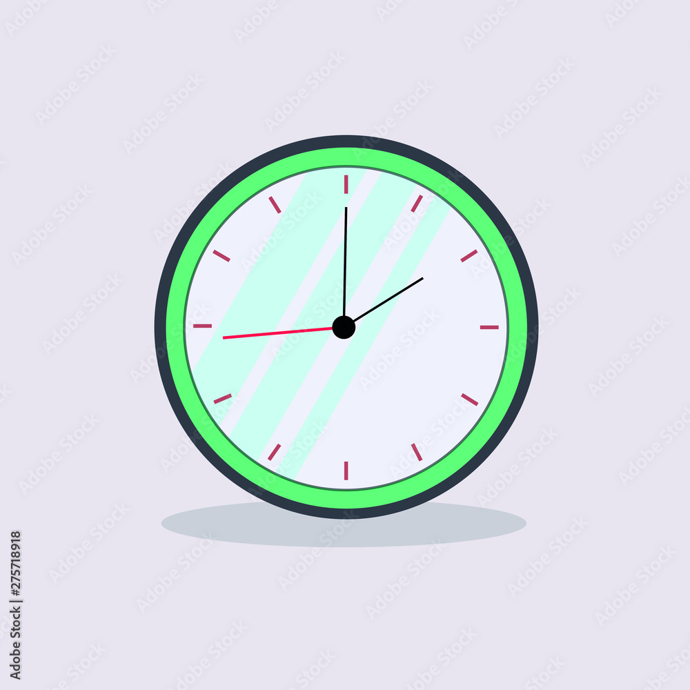 Clock icon in flat style. clock designed for web. vector