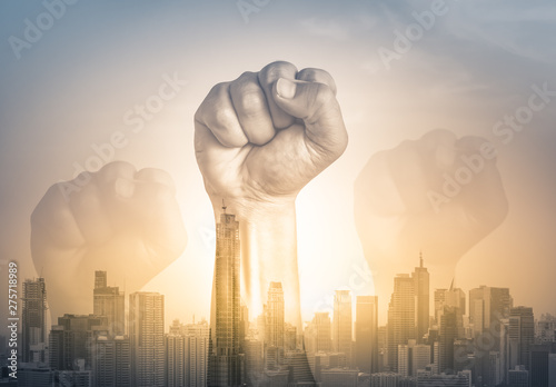 Photography People revolution, protest, going on strike concept.