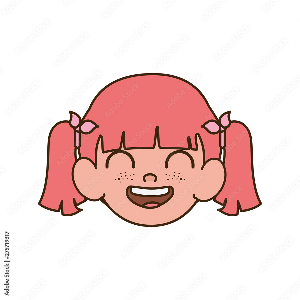 Obraz premium head of baby girl smiling with white background