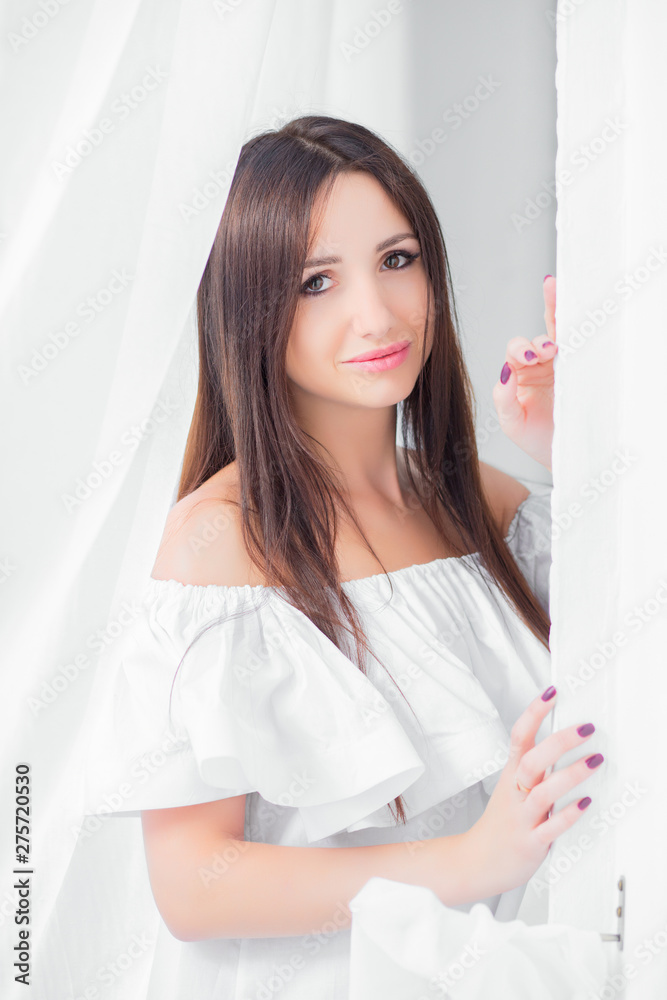 Portrait of a alluring brunette. Portrait of a alluring brunette.
