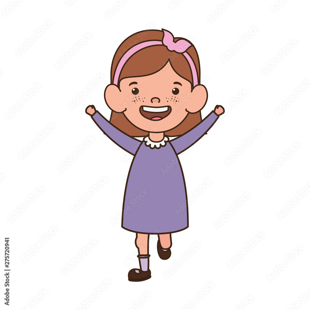 baby girl standing smiling on white background