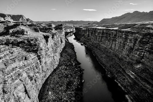 Looking down the Colorado River from the Navajo Bridge in Arizona