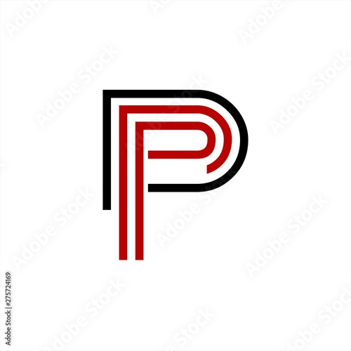 simple P, DP, PD, PPP initials line art company logo 