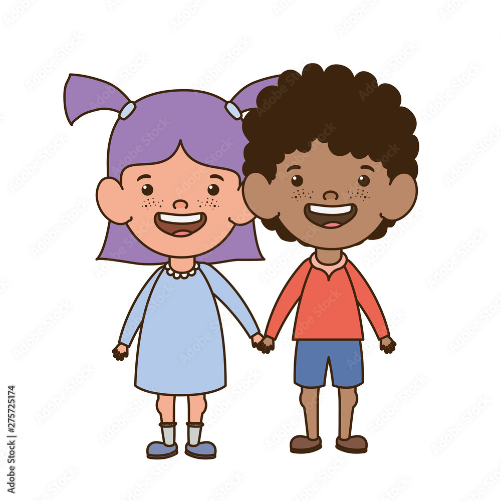 couple baby standing smiling on white background couple baby standing smiling on white background