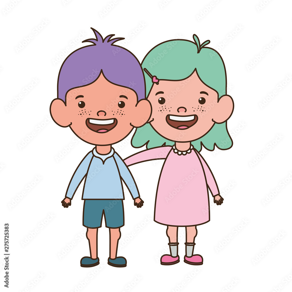 couple baby standing smiling on white background couple baby standing smiling on white background
