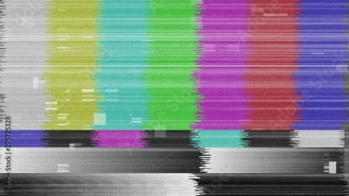 Animation of no channel TV screen photo
