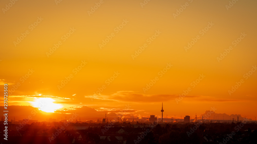Mannheim Skyline Sonnenuntergang