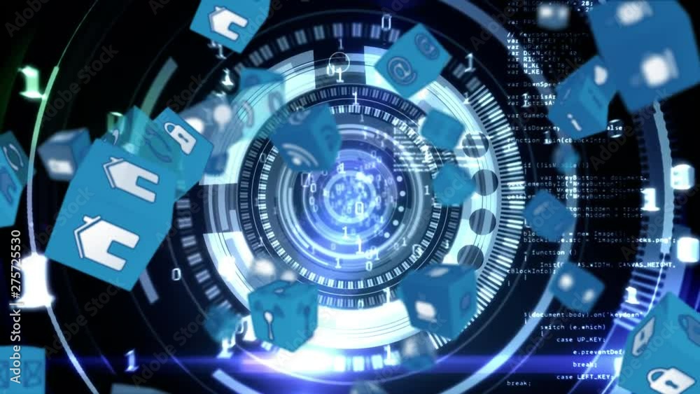 Internet icons and symbols with binary codes Internet icons and symbols with binary codes