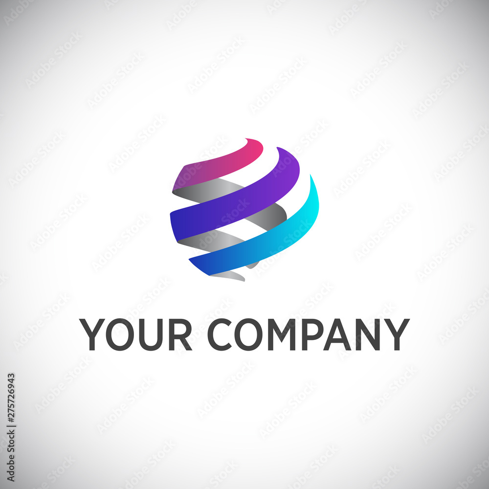 Abstract vector logo in sphere shape. Logo for Business, GLobal Technology.
