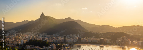 landscape of the city of Rio de Janeiro at evening, South zone of Rio. photo