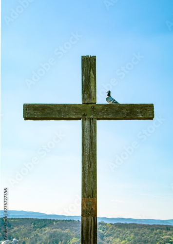 Dove on a cross
