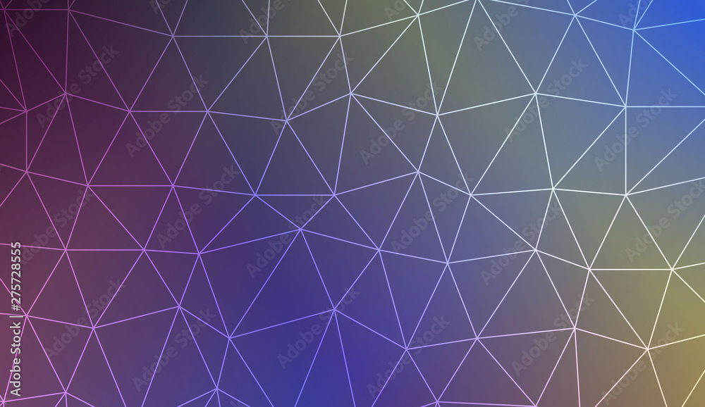Low poly layout. Decorative design For interior wallpaper, smart design, fashion print. Vector illustration. Creative gradient color.