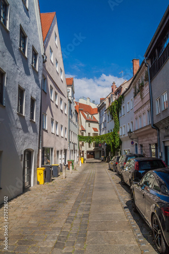 AUGSBURG  GERMANY - SEPTEMBER 16  2016  Narrow alley in the old town of Augsburg