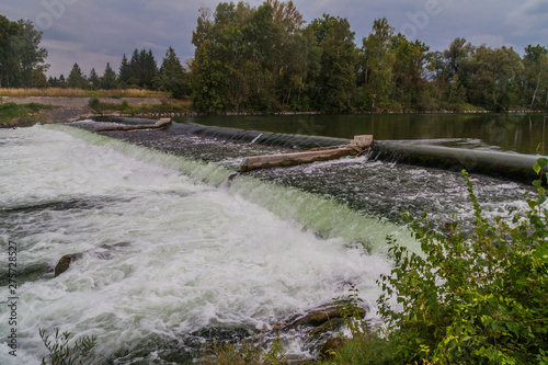 Weir on river Lech near Augsburg, Germany