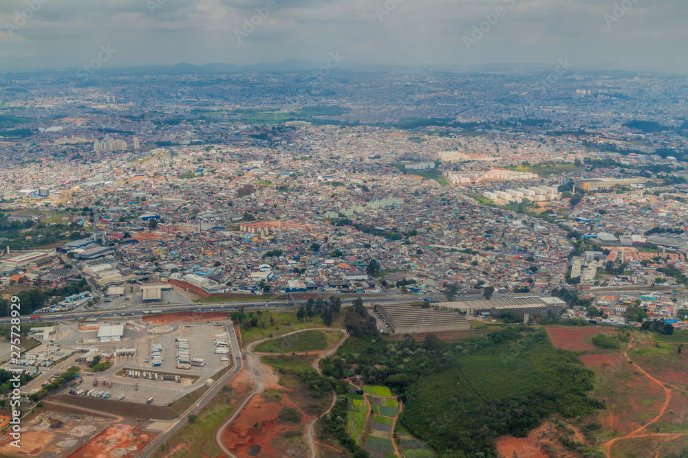 Aerial view of Sao Paulo suburbs, Brazil