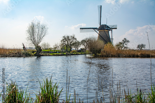 Windmills in Kinderdijk , Netherlands