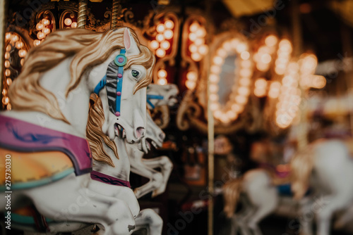 Horses on a carousel 