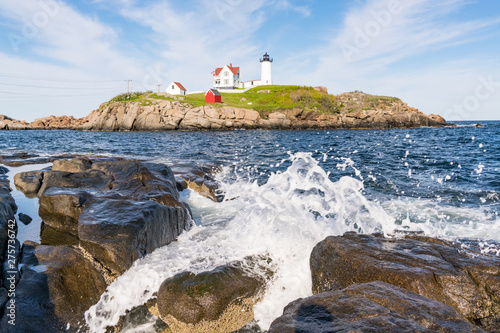 Nubble Lighthouse along Cape Neddick in York, Maine photo