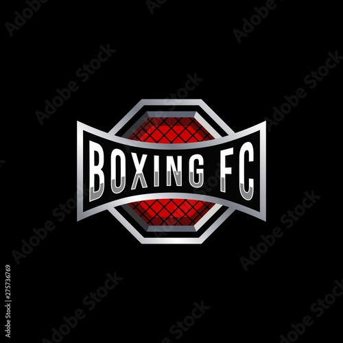 boxing badge logo design, vector illustration