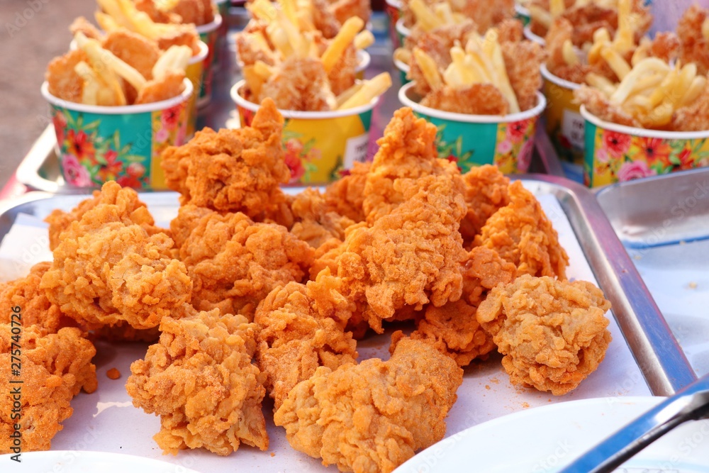 Fried chicken at street food Fried chicken at street food