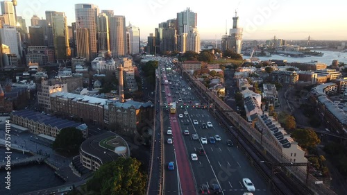 Sydney CBD and Darling Harbour. Sydney Harbour Panorama - View from the south-eastern pylon containing the tourist lookout towards the CBD in South Sydney