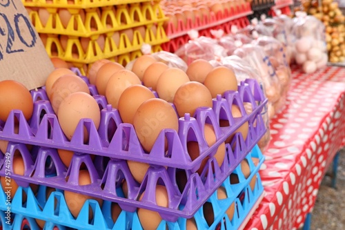 Hen egg in the market