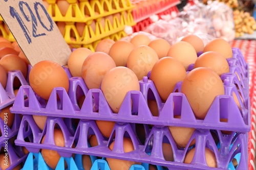 Hen egg in the market