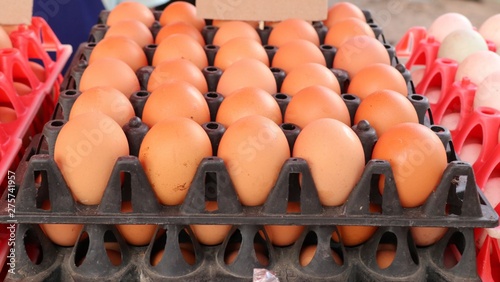 Hen egg in the market