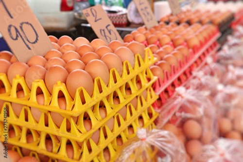 Hen egg in the market