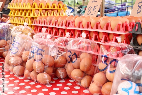 Hen egg in the market