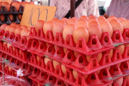 Hen egg in the market