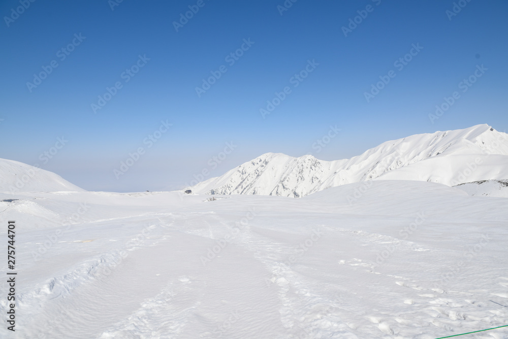 snowy peak with clear blue sky