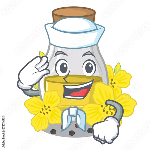 Sailor canola seed oil isolated in mascot