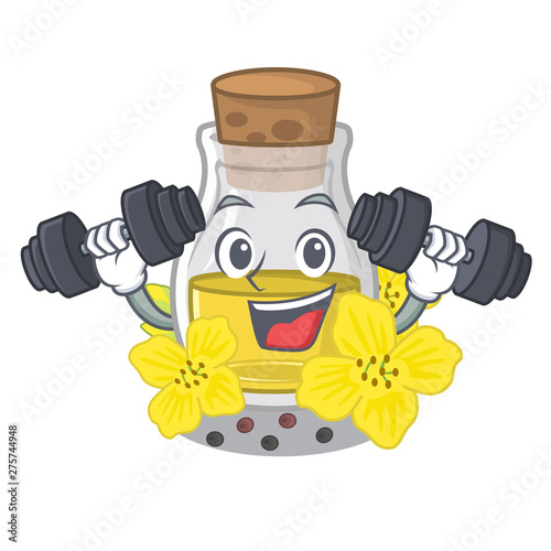 Fitness canola seed oil isolated in mascot