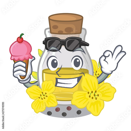 With ice cream canola seed oil packaged in carton bottle