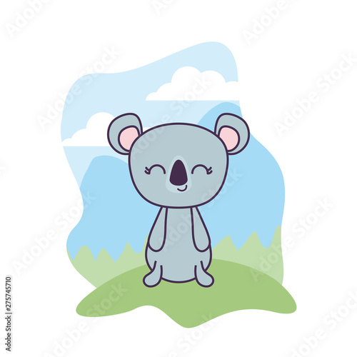cute koala animal in landscape