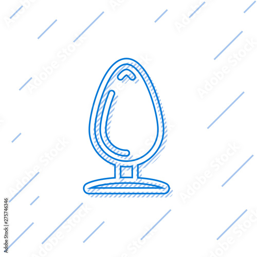 Blue line Anal plug icon isolated on white background. Butt plug sign. Fetish accessory. Sex toy for men and woman. Vector Illustration