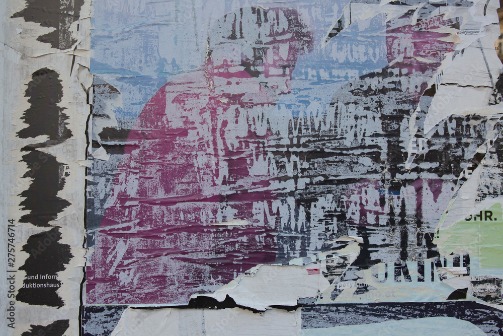 Fototapeta premium old posters removed to form torn paper graphic backgrounds
