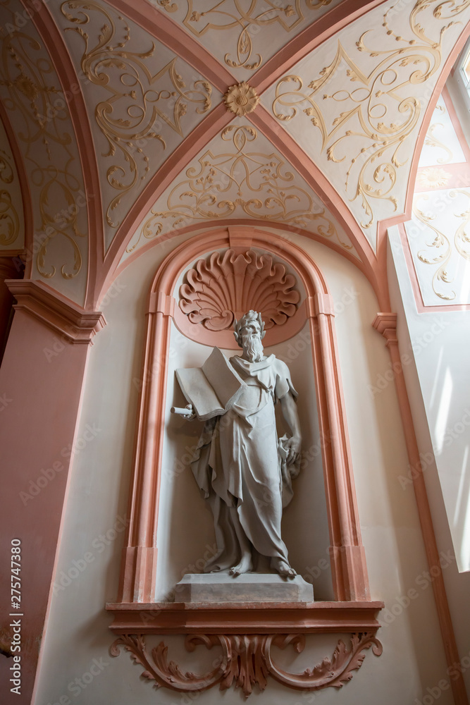 Classical Sculptures in Melk, a small town in the Wachau Valley in the Austrian Countryside west of Vienna